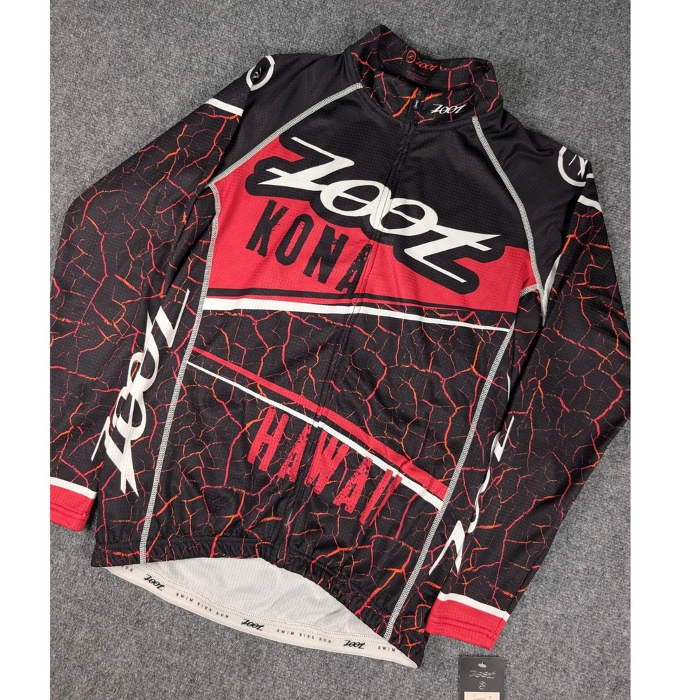 Zoot Cycle Ali'i Thermo Jersey Women XL Black Red Long Sleeve Kona NWT
